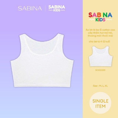 Áo Lót Không Mút Màu Trắng Cho Trẻ Mẫu Giáo Hoặc Tiểu Học Sabinie By Sabina SCXG0001WH