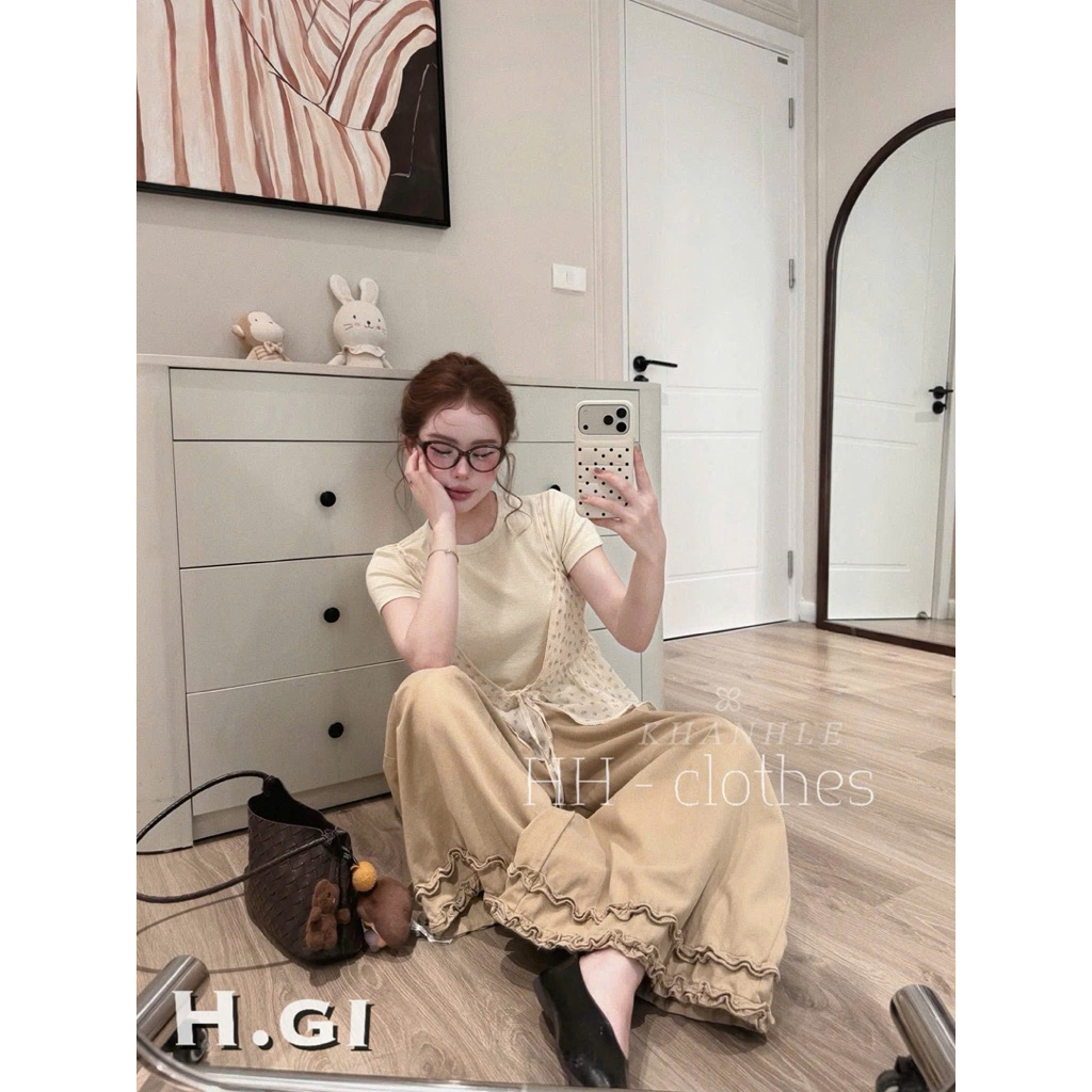[MiChou Boutique] Set yếm hoa 3 món khanhle