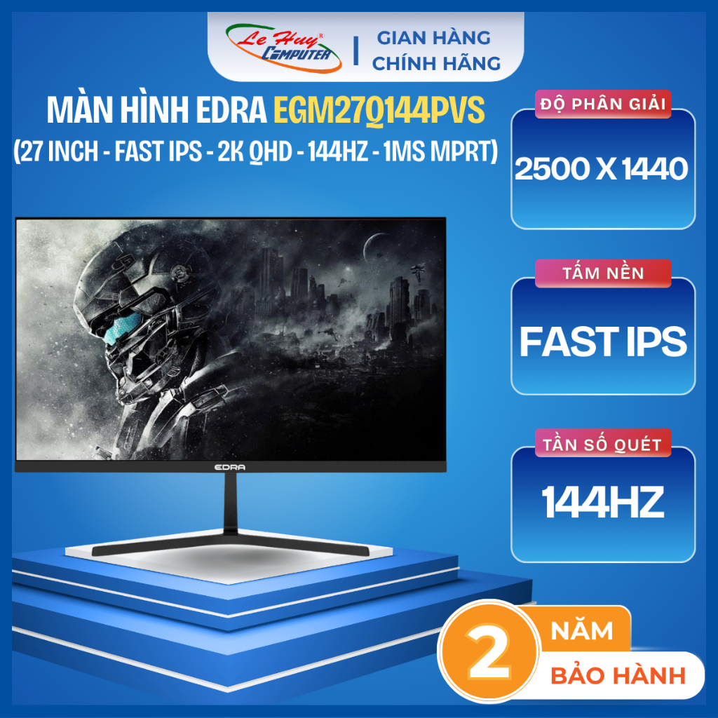 Màn Hình Máy Tính Gaming EDRA EGM27Q144PVS (27 inch/ FAST IPS/ 2K/ 144Hz/ DP/ HDMI)- Hàng Chính Hãng