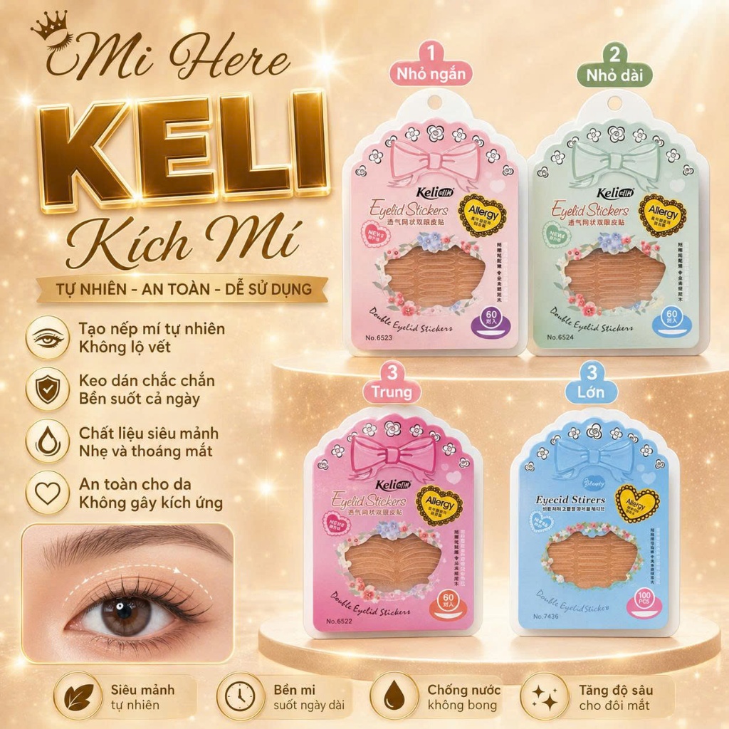 Kích Mí KELI Tàng Hình, Dạng Lưới Cao Cấp - Mi Here