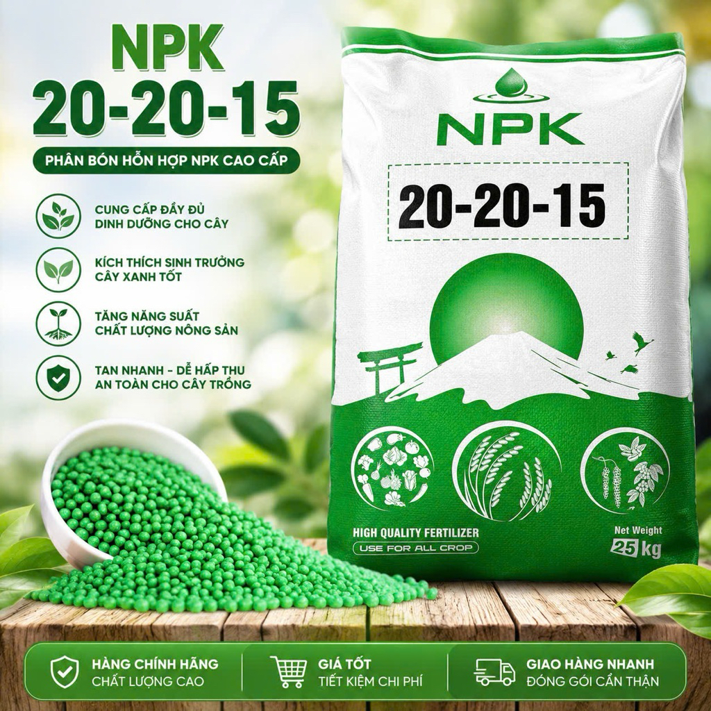 Bao 25kg Npk 20-20-15 Trung Quốc chất lượng cao