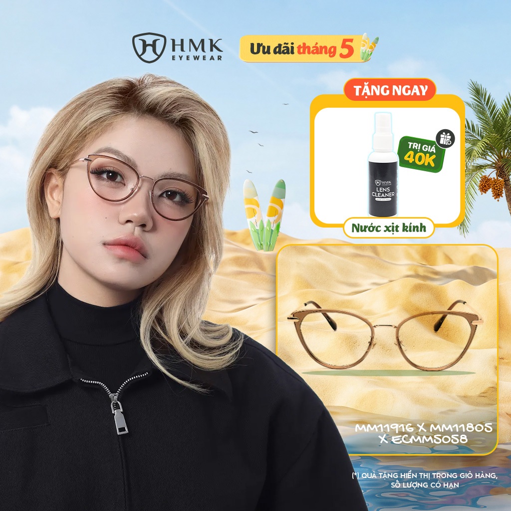 Kính Mắt Mèo Trendy HMK Eyewear Kim Loại Form To Thời Trang - MM11916 x MM11805 x ECMM5058 | BigBuy360 - bigbuy360.vn