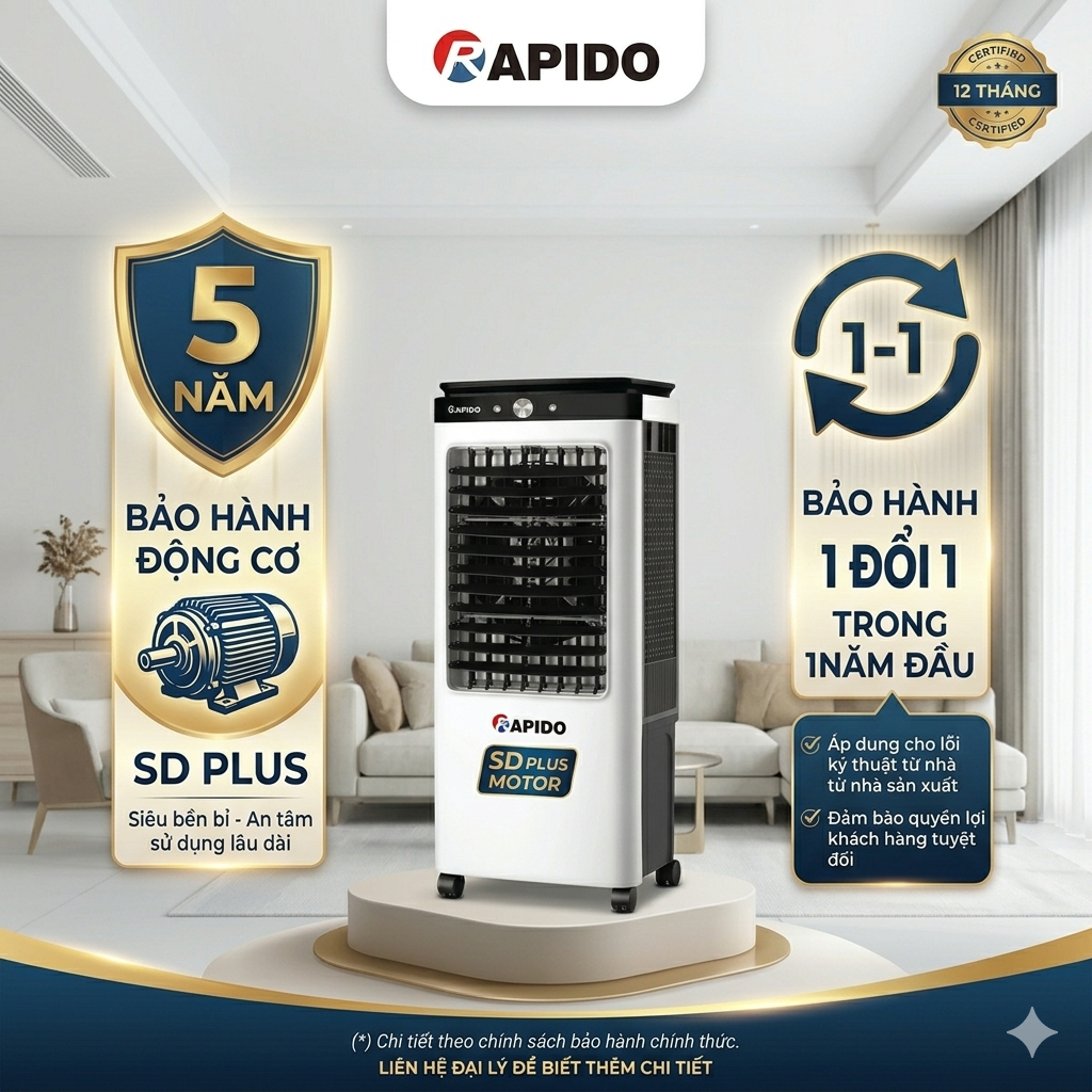 [Everest - 6000D] Quạt điều hòa không khí Rapido 6000D, 6000M chính hãng, Bảo hành toàn quốc 5 năm | BigBuy360 - bigbuy360.vn