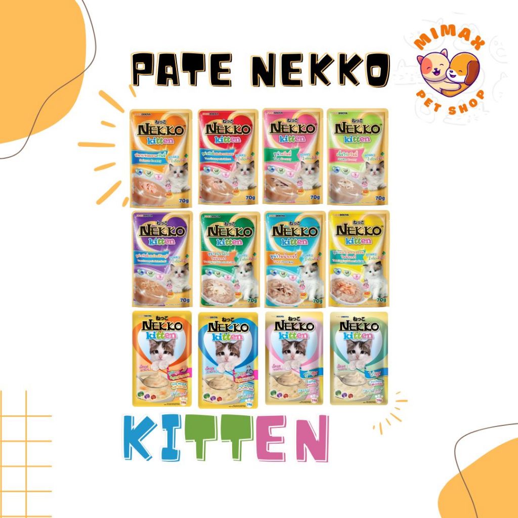 [COMBO] 12/24 Gói Pate NEKKO 70g Cho Mèo Con - Pate Mèo Nekko Thái Lan