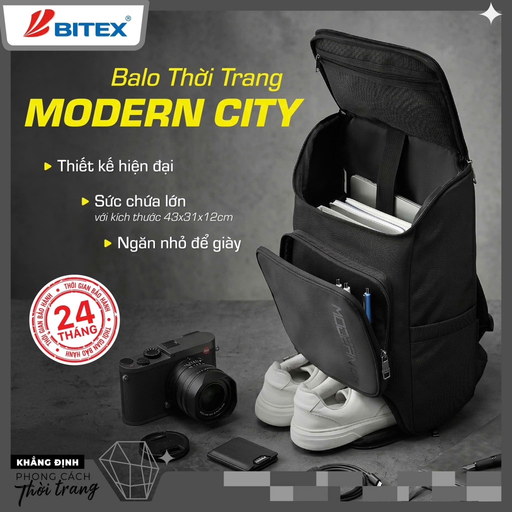 Balo tiện lợi Laptop, ngăn đựng giày phù hợp dân văn phòng đi tập thể dục Bitex Modern City B-090 | BigBuy360 - bigbuy360.vn