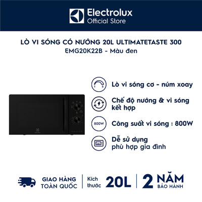 Lò vi sóng để bàn tích hợp nướng Electrolux UltimateTaste 300 20L - EMG20K22B