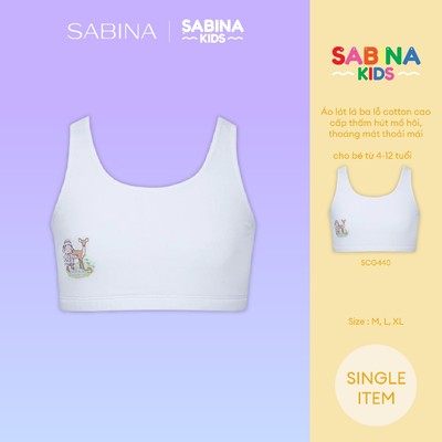 Áo Lót Không Mút Ba Lỗ Màu Trắng Cho Trẻ Mẫu Giáo Hoặc Tiểu Học Sabinie By Sabina SCG440