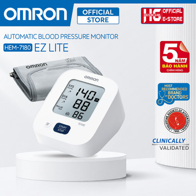 Máy Đo Huyết Áp Bắp Tay Tự Động Omron Ez Lite HEM-7180 |Thương Hiệu Nhật Bản, Bảo Hành 5 Năm