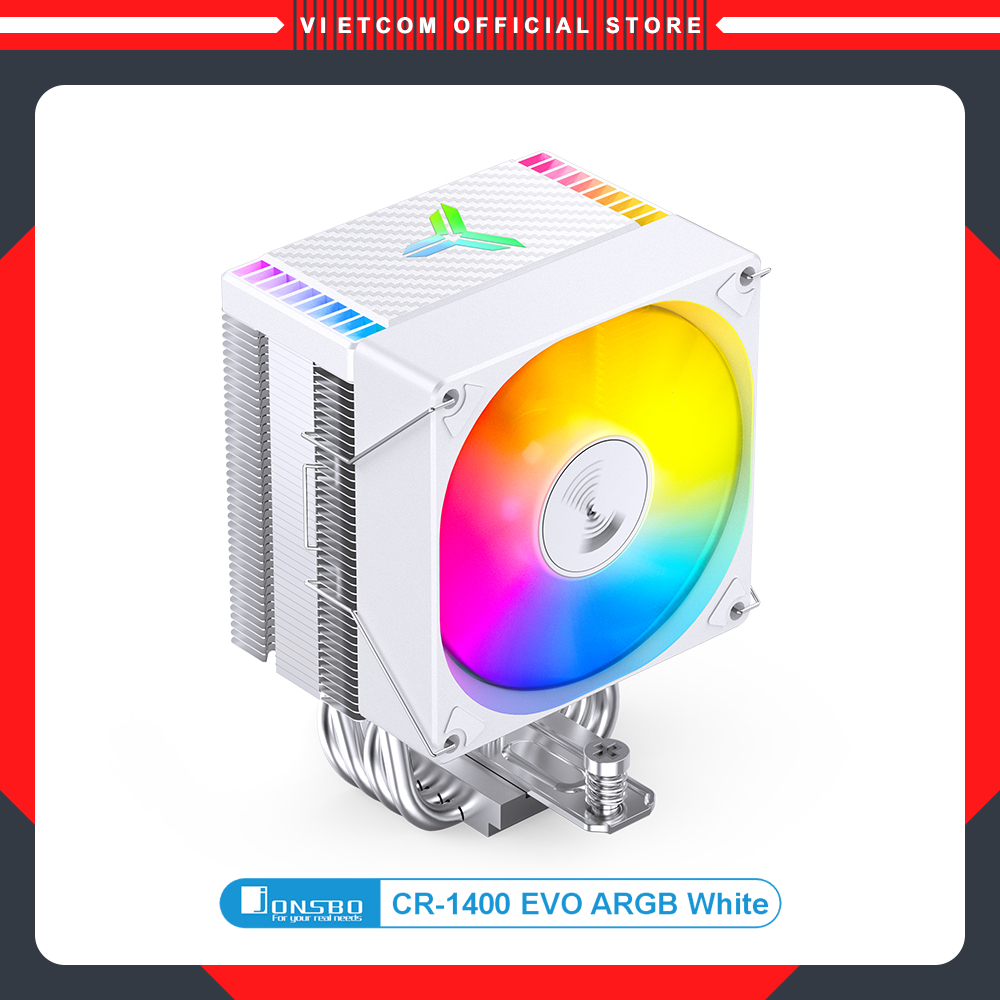 Tản Nhiệt Khí CPU Jonsbo CR1400 ARGB White. Phiên bản màu trắng đồng bộ Main/Hub