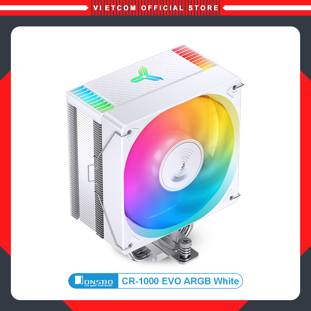 Tản Nhiệt Khí CPU Jonsbo CR1000 EVO ARGB White. Phiên bản màu trắng đồng bộ Main/Hub