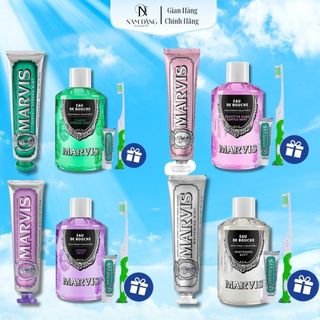 COMBO CHĂM SÓC RĂNG MIỆNG MARVIS KEM ĐÁNH RĂNG 75ml + NƯỚC SÚC MIỆNG 120ml