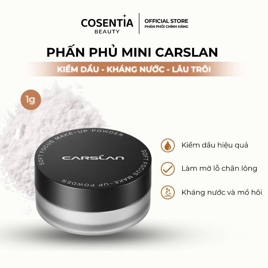 Phấn Phủ Carslan Kiềm Dầu Lâu Trôi Che Phủ Tự Nhiên Soft Focus Makeup Powder Mini 1g