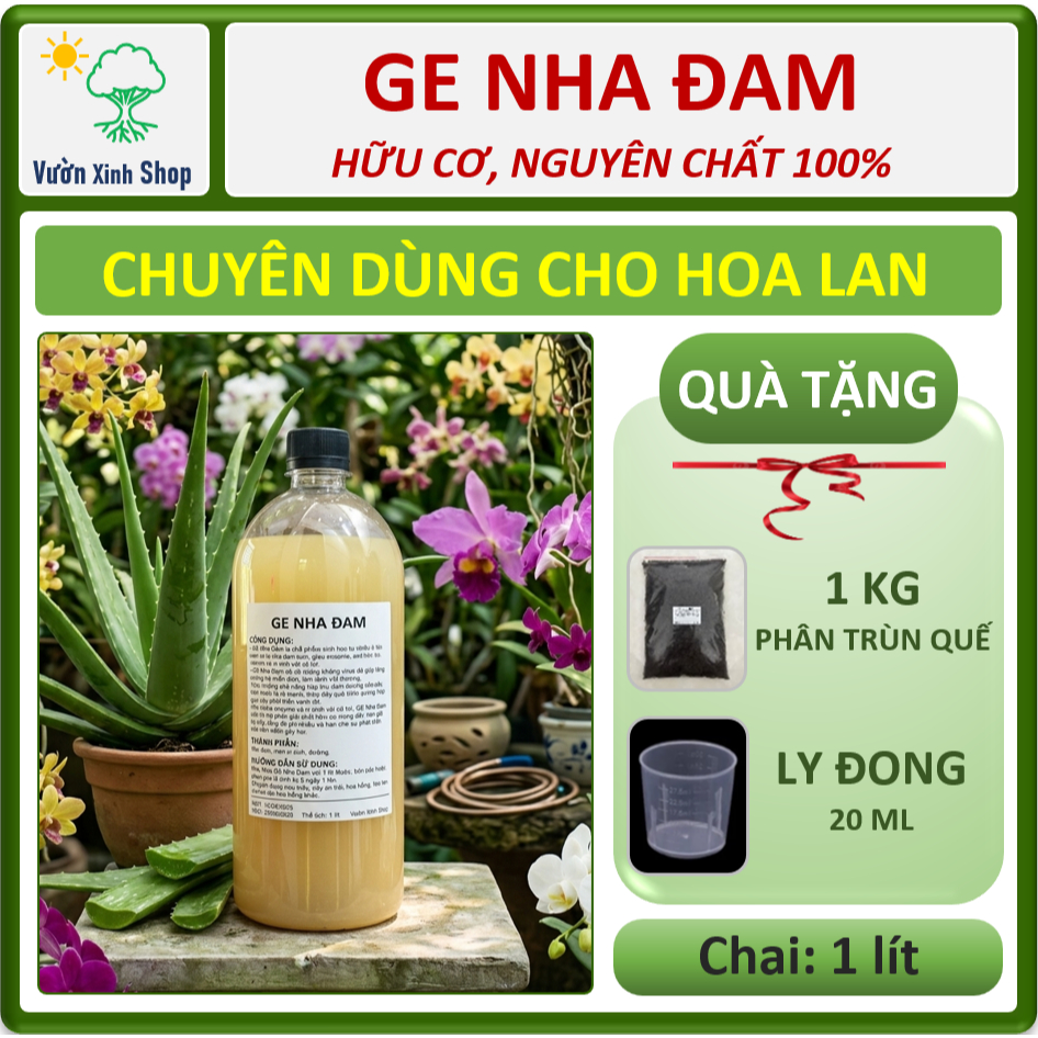 GE Nha Đam, phân hữu cơ cho hoa lan, hoa hồng, cây cảnh, 1 lít