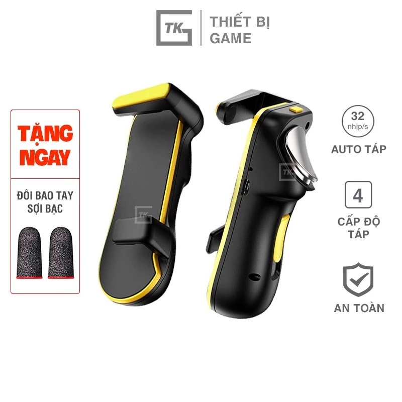 Tay cầm chơi game dành cho iPad JS31 auto táp 32 nhịp/s chơi game PUBG Mobile Free Fire 4 ngón cực n