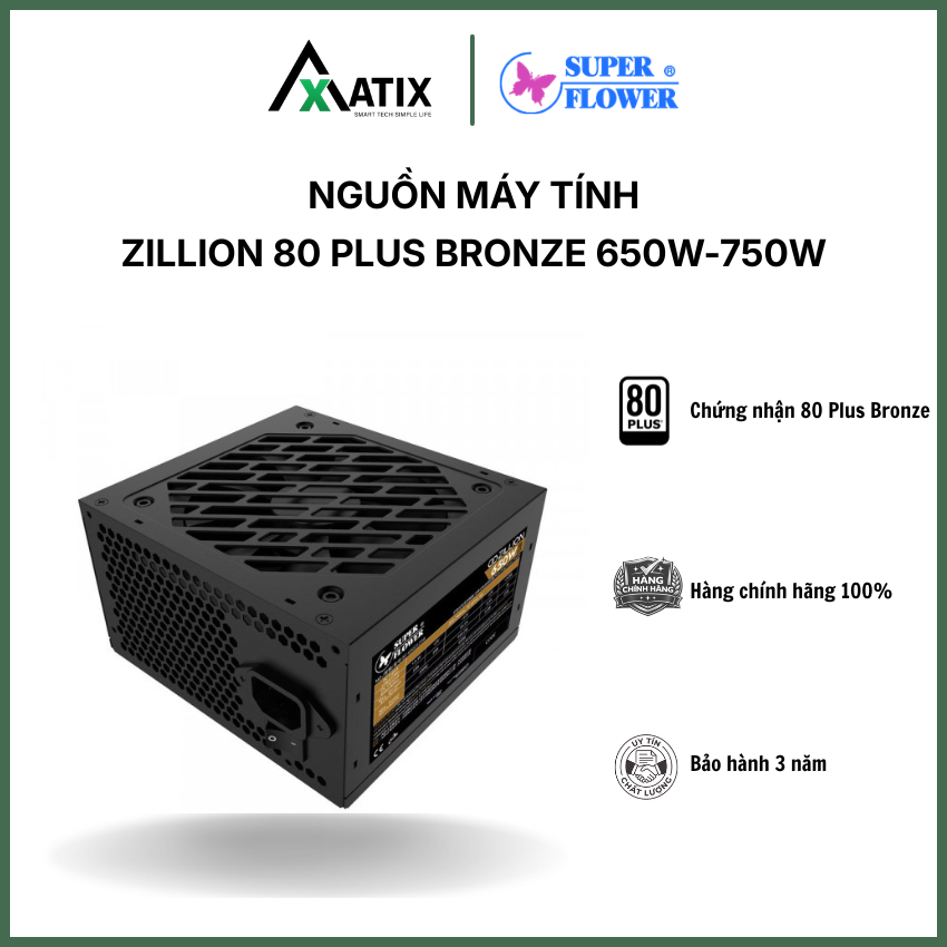 Nguồn Máy Tính PSU SUPER FLOWER Zillion DB 650W - 750W | 80 Plus Bronze - Bảo Hành 3 NĂM