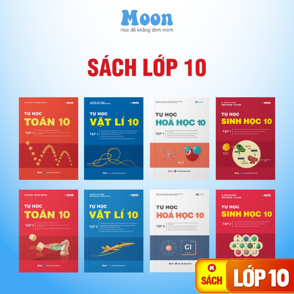 Sách Lớp 10 Moonbook Toán Lý Hóa Sinh Có ID Video Giải Chi Tiết - Chương Trình mới 2026