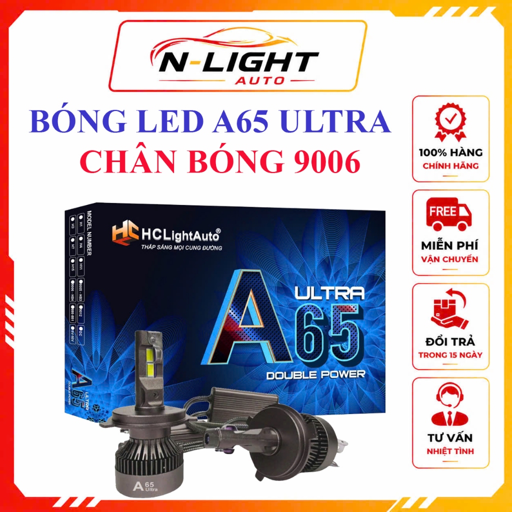 Bóng Đèn LED Pha A65 ULTRA Chân 9006 Siêu Sáng