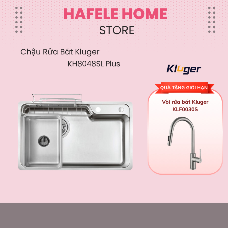 Chậu Rửa Bát Kluger KH8048SL Plus – Chất Liệu Inox POSCO304 – Công Nghệ Ép Khuôn Liền Khối