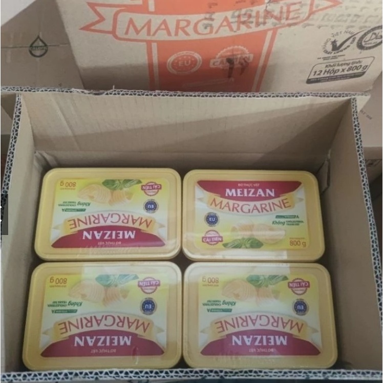 Bơ thực vật meizan - Bơ trét Meizan nguyên thùng 12 hộp 800g