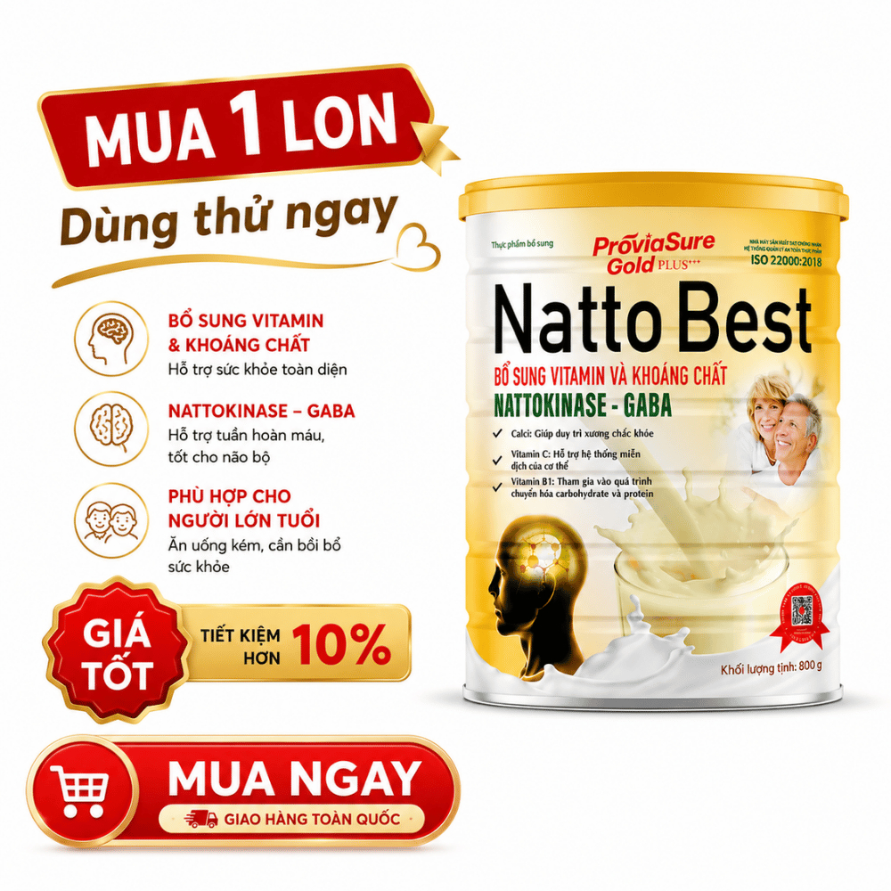Sữa Bột Natto Best Proviasure Gold Hỗ Trợ Bổ Não, Cải Thiện Trí Nhớ, Giảm Đau Đầu Giúp Ngủ Ngon