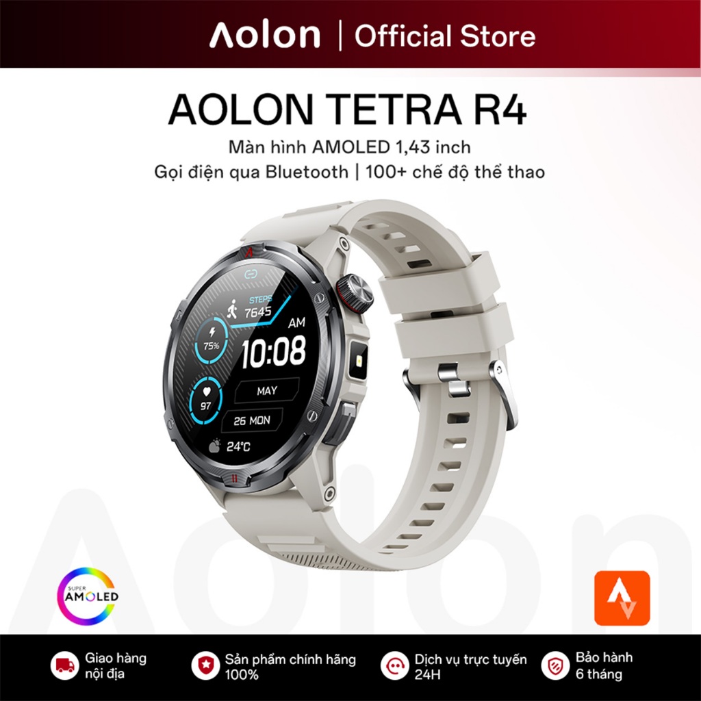 AOLON TETRA R4 đồng hồ thông minh Bluetooth | AGPS | Strava | AMOLED | bộ sản phẩm thời trang | BigBuy360 - bigbuy360.vn