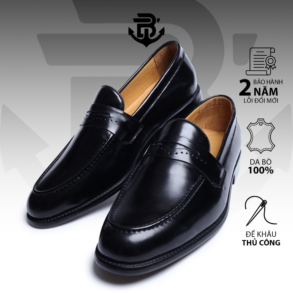 Penny Loafer Mũi Nhọn Da Bò