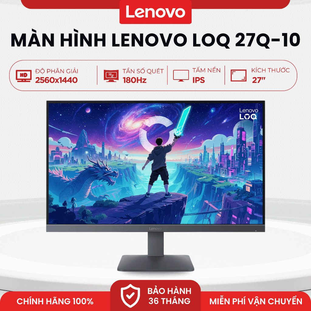 Màn hình Gaming Lenovo LOQ 27Q-10 68F3GACBVN (27 inch | IPS | WLED 2560x1440 | 180Hz | MPRT 0.5ms)