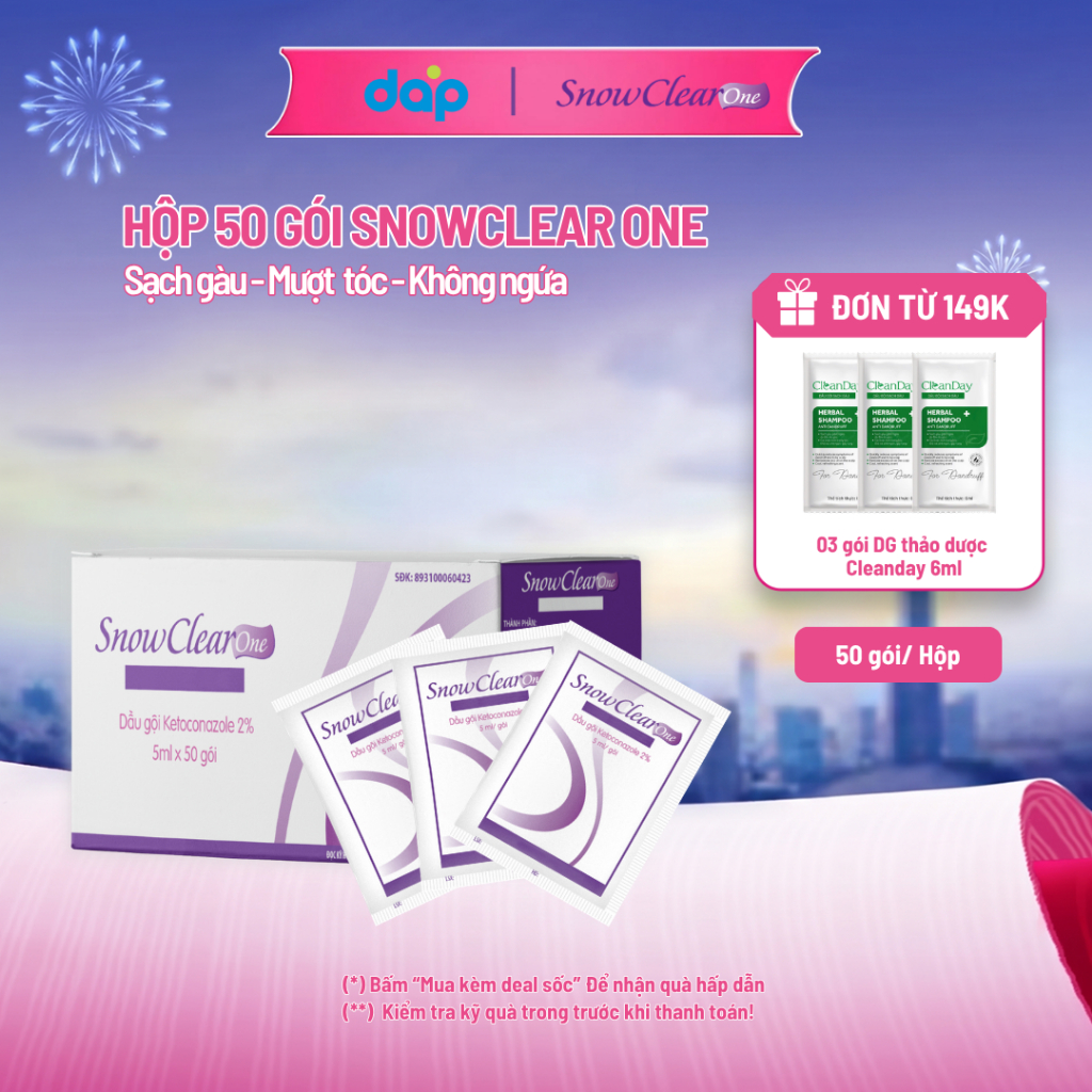 Hộp 50 gói 5ml Dầu gội S Now Clear One sạch gàu nấm và ngứa da đầu dạng gói tiện lợi