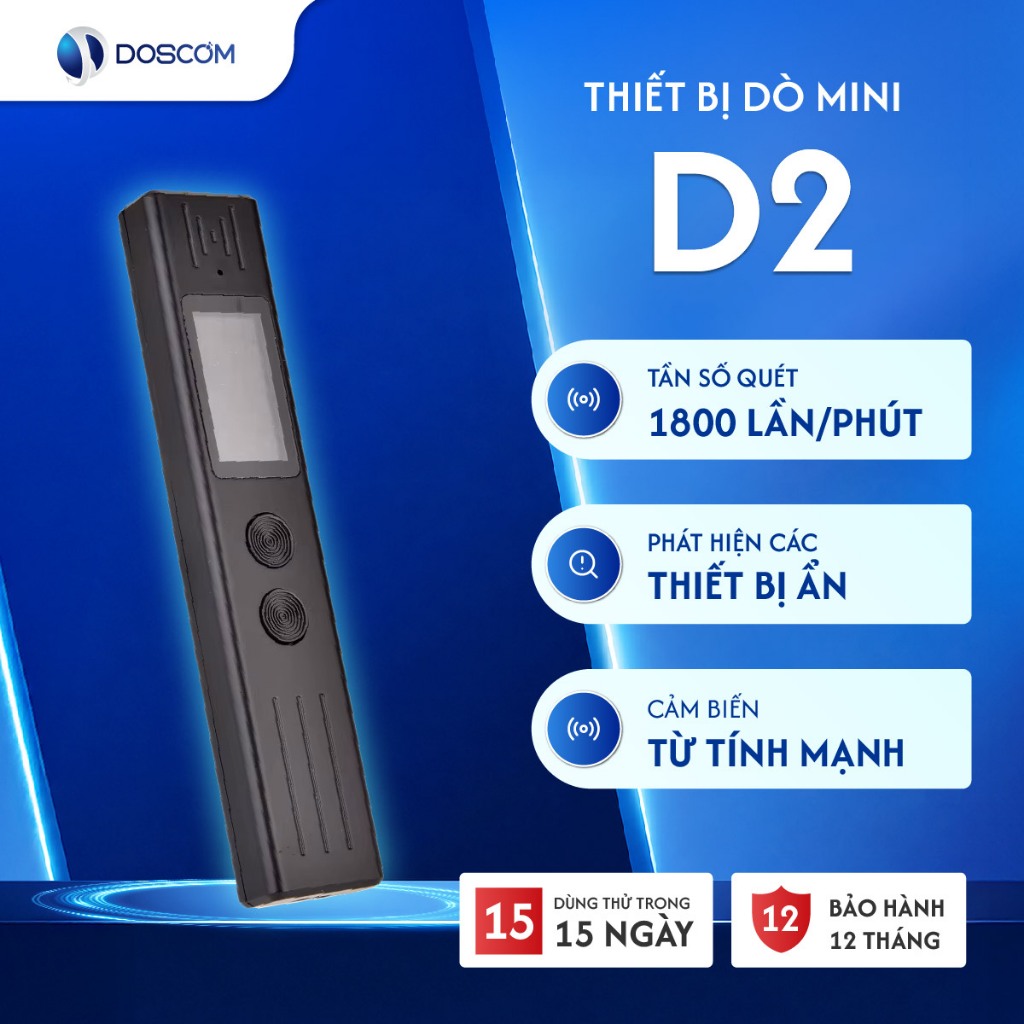 Máy Dò Thiết Bị Nghe Lén, Định Vị GPS, Camera Ẩn Doscom D2 – Dò Từ Trường, Độ Nhạy Cao, Pin Dài 10h