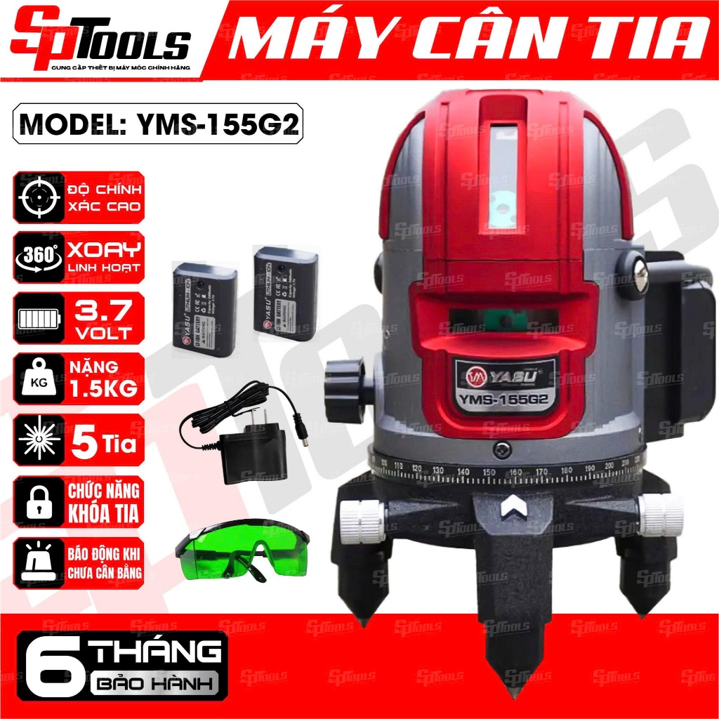 MÁY CÂN BẰNG TIA LASER 5 TIA XANH YAMASU YMS-155G2 - CHIP LED NHẬT - MÁY BẮN COS LED SIÊU SÁNG