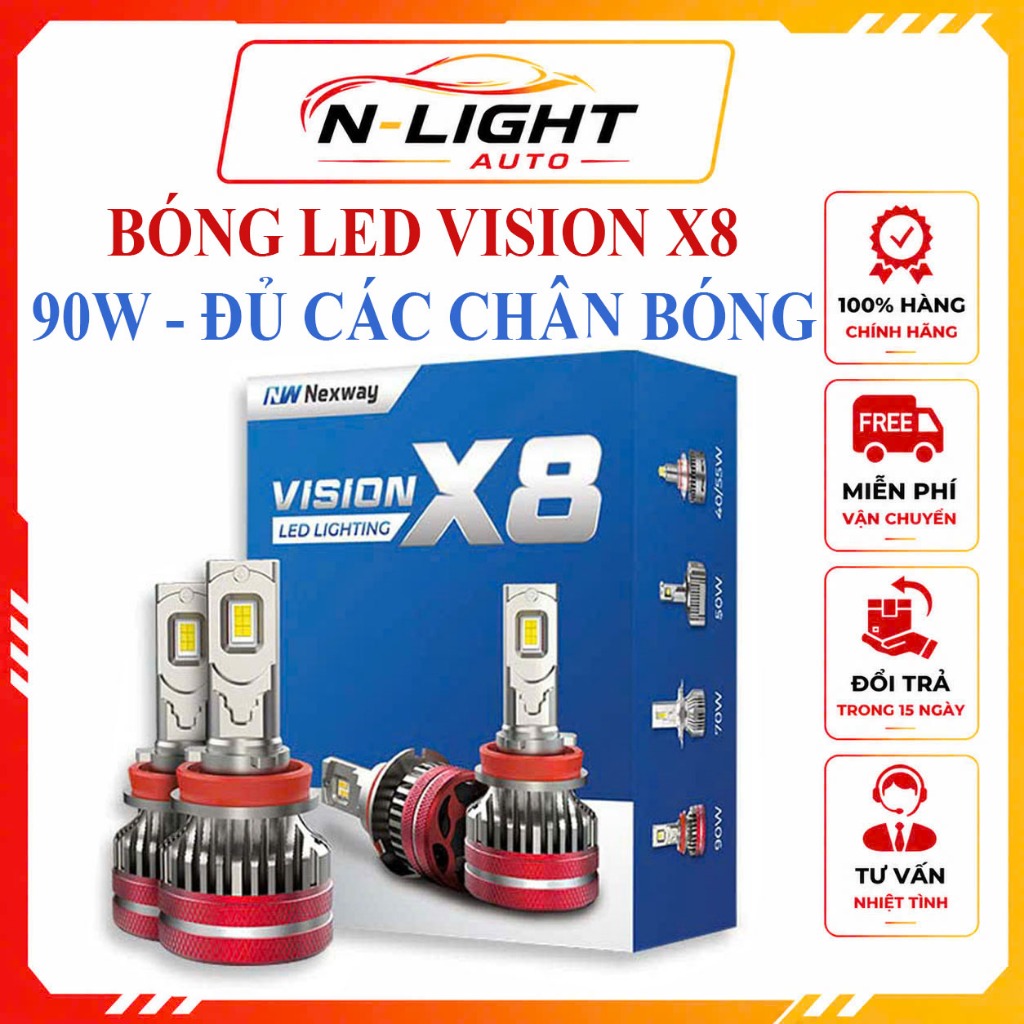 Bóng Led Vision X8 Nexway 90W Đủ Các Chân Bóng