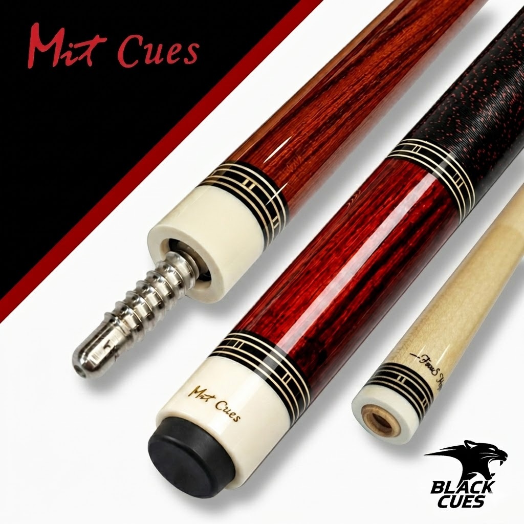 Cơ Mit MC1-01 Gỗ Cocobolo, Ngọn Carbon Xuyên Tâm 12.5, tặng kèm phụ kiện - Black Cues