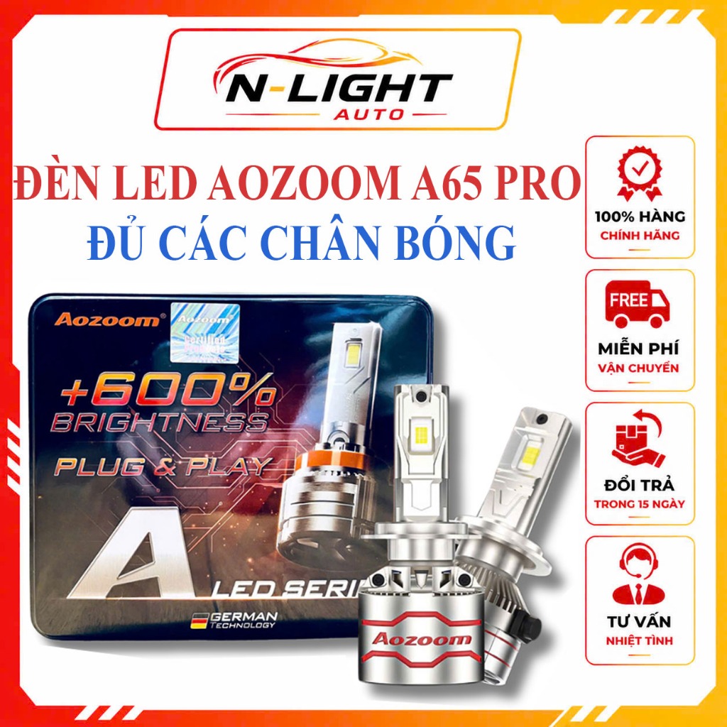 Đèn Led Aozoom A65 -Đủ các Chân Bóng- Công Suất 65W