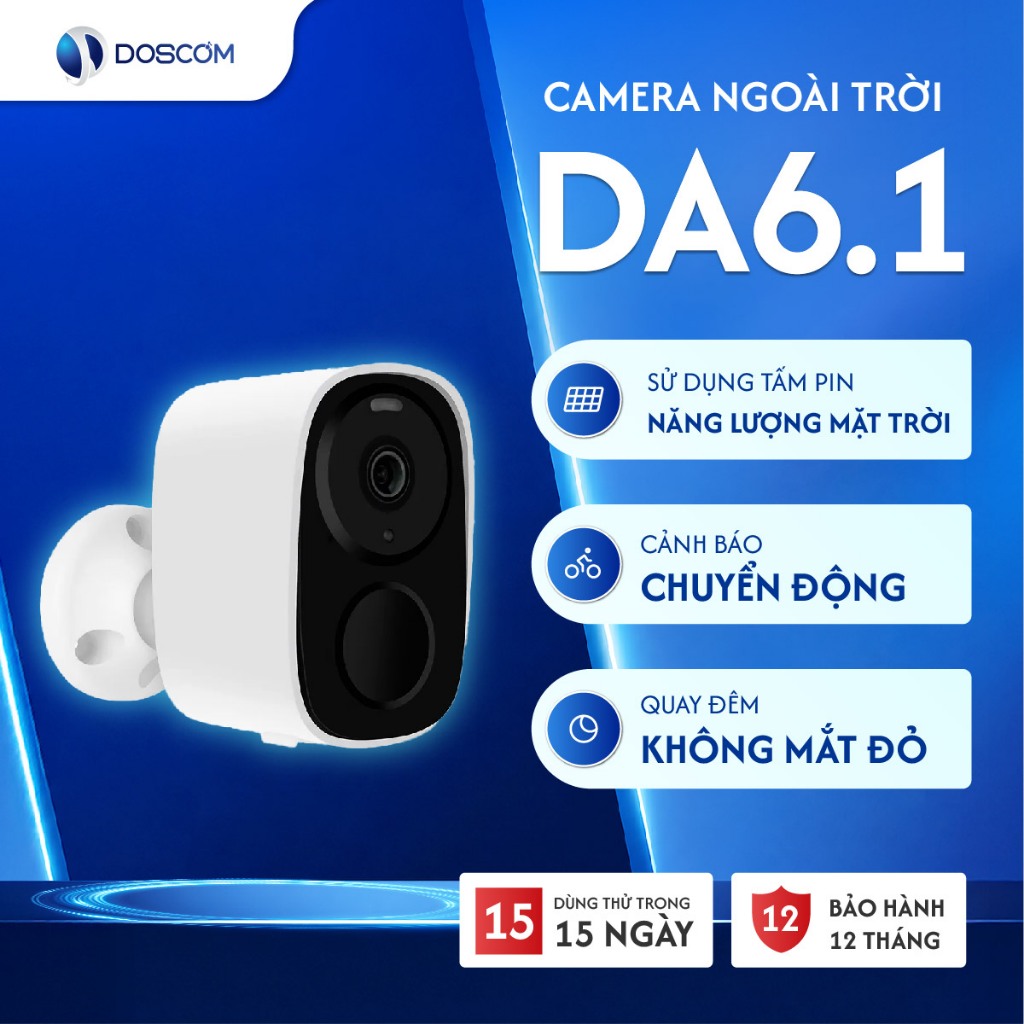 (BH 12 tháng)Camera Wifi DA6.1 Doscom Tích Hợp PinNLMT, Độ Phân Giải Full HD 2K, camera nhiệt