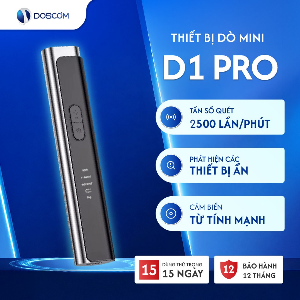 Máy Dò Camera Ẩn D1 Pro Doscom Chuyên Dùng Phát Hiện Camera, Máy Ghi Âm, Thiết Bị Định Vị GPS