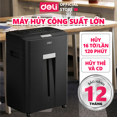Máy Hủy Tài Liệu DELI 23L Công Suất Lớn Máy Hủy Được CD & Thẻ Cứng Cắt Giấy Siêu Nhỏ Cho Công Ty Văn Phòng Nhà Trường