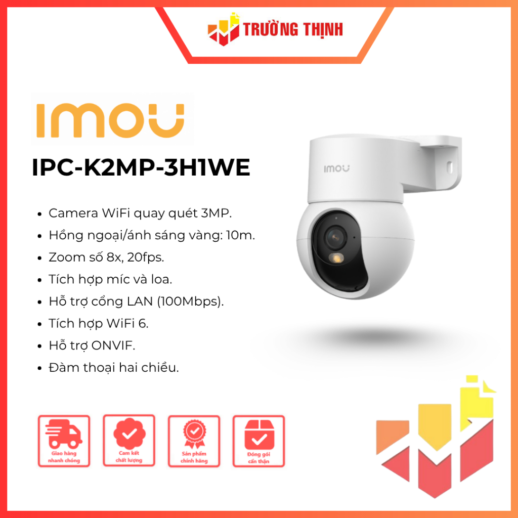 Camera Imou IPC-K2MP-3H1WE | Hồng ngoại 10m | Đàm thoại 2 chiều | 3MP