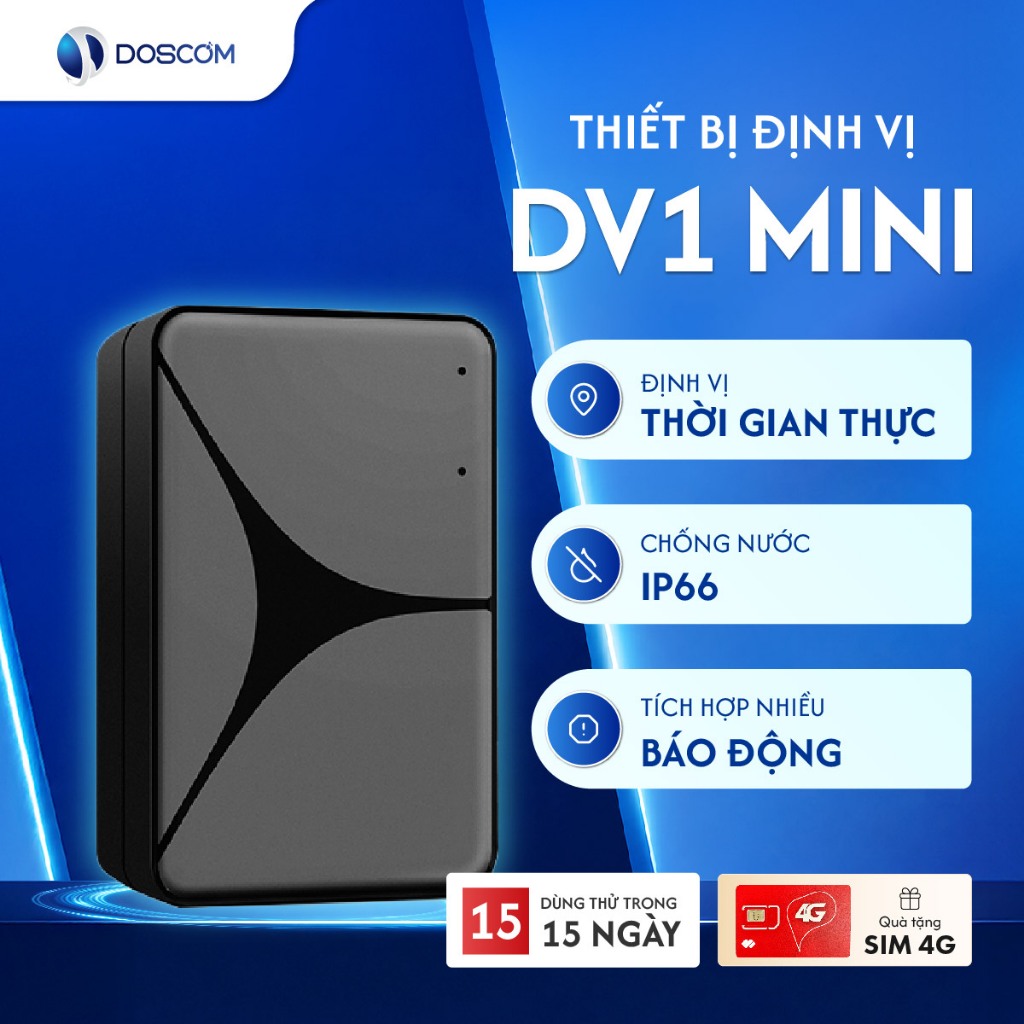 (Bảo hành 12 tháng) Thiết Định Vị GPS Không Dây Doscom DV1 Mini - Sử Dụng Cho Ô Tô, Xe Máy, Pin 12 N