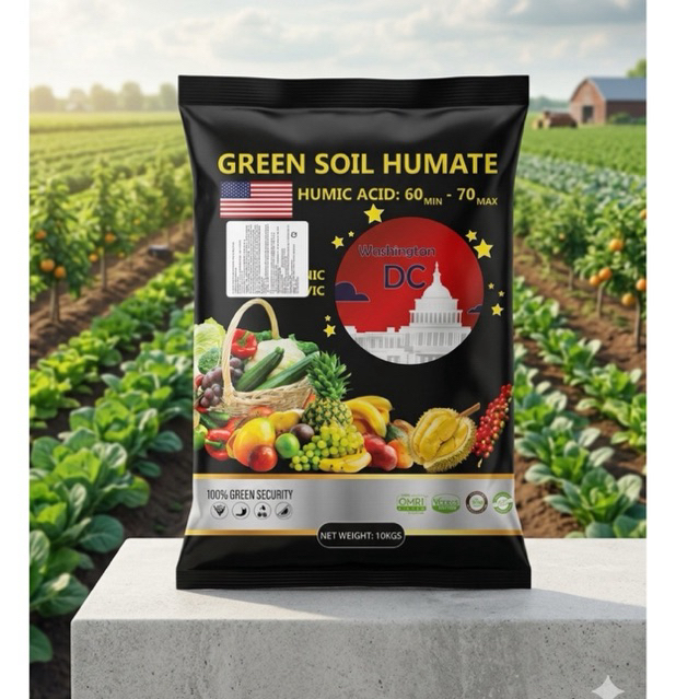 Green Soil Humate Washington DC (10kg) - Kích Rễ Mạnh, Cải Tạo Đất, Giúp Cây Xanh Lá, Tăng Năng Suất