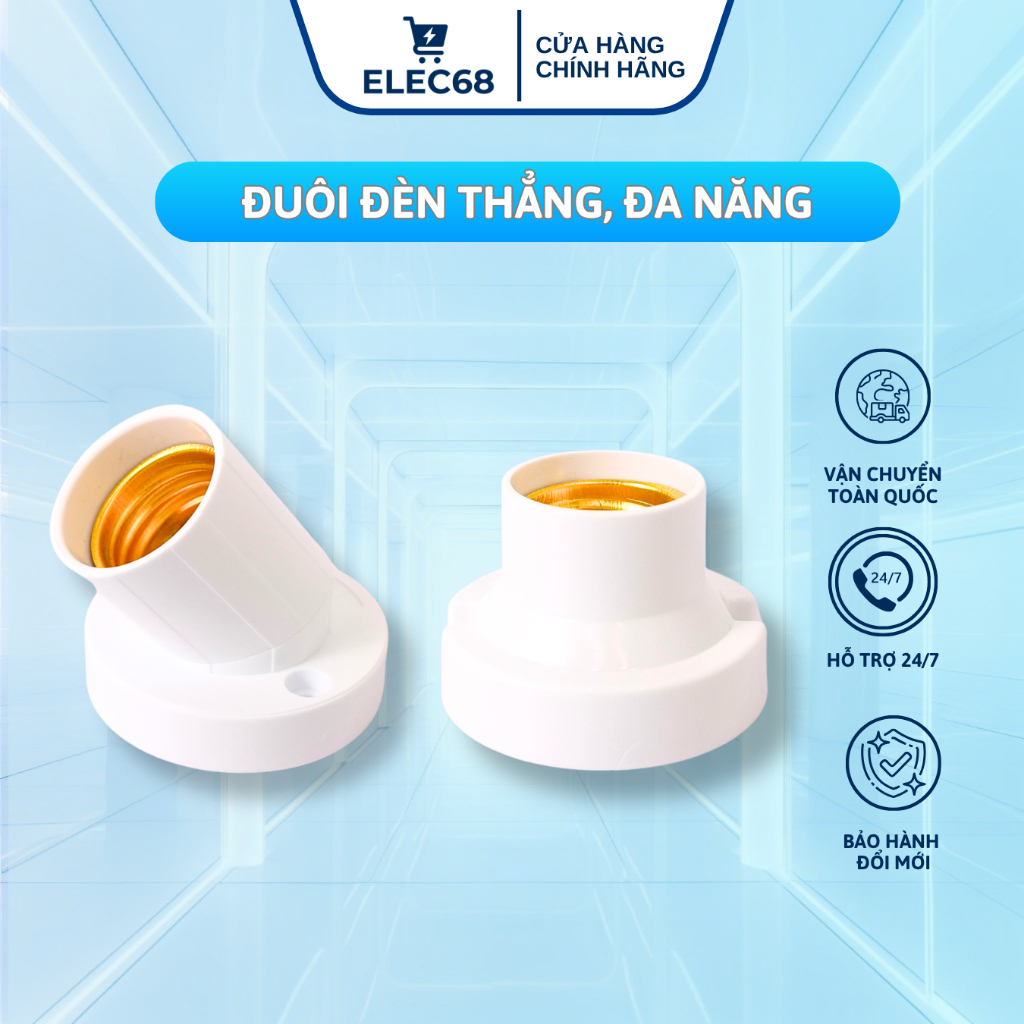 Đuôi Đèn E27 Thẳng, Xoay Đa Năng Chính Hãng TPE, Dễ Dàng Lắp Đặt, An Toàn Điện - LH03 / LH06