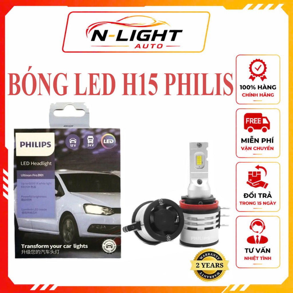 Bóng Led H15 Philips -Chính Hãng Bảo Hành 24 Tháng