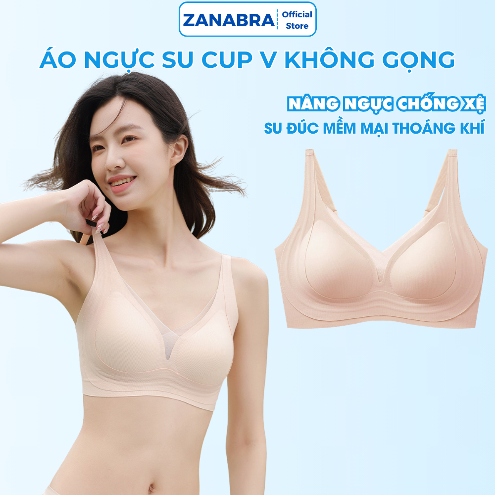Áo Ngực Áo Lót Nữ Không Gọng Chống Xệ Gom Quả Mút Mỏng Su Đúc Không Gọng Mút Mỏng ZANABRA A2377