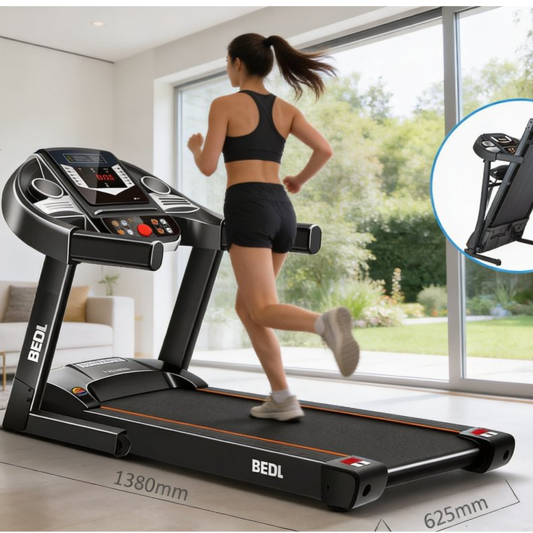 Máy Chạy Bộ Điện BELD Pro Động Cơ 3.0HP, Máy Tập Gym Tại Nhà, Gấp Gọn, Màn Hình LED 5 Inch