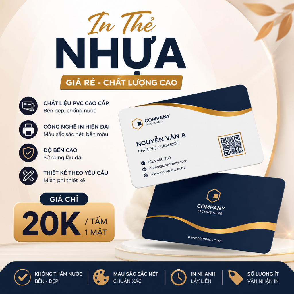 In Thẻ Nhựa PVC Theo Yêu Cầu | Thẻ Học Sinh, Thẻ Nhân Viên, Thẻ Thành Viên, Thẻ VIP