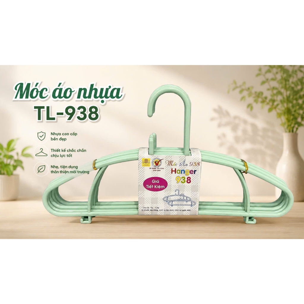 Móc áo nhựa TỰ LẬP TL938 - 6cái