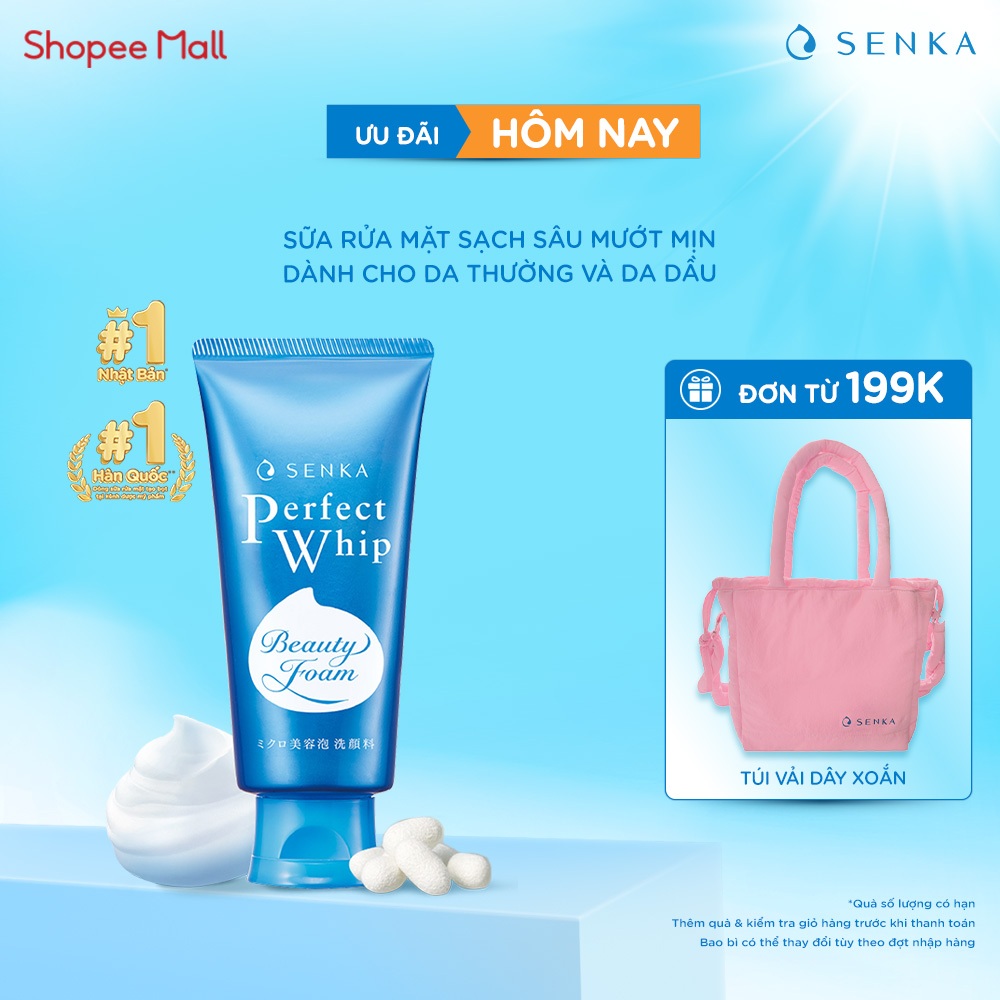 Sữa rửa mặt mướt mịn sạch sâu SENKA PERFECT WHIP 120g