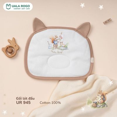 Gối sơ sinh lót đầu Ualarogo ruột bông mềm lõm giữa giúp đầu tròn cho bé ngủ ngon UR 945