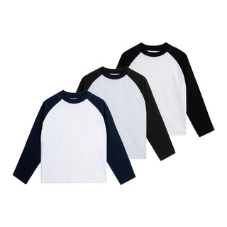 Áo Thun Raglen Trơn Tay Dài Thun 100% Cotton 2 chiều - Áo Phông Unisex Nam Nữ