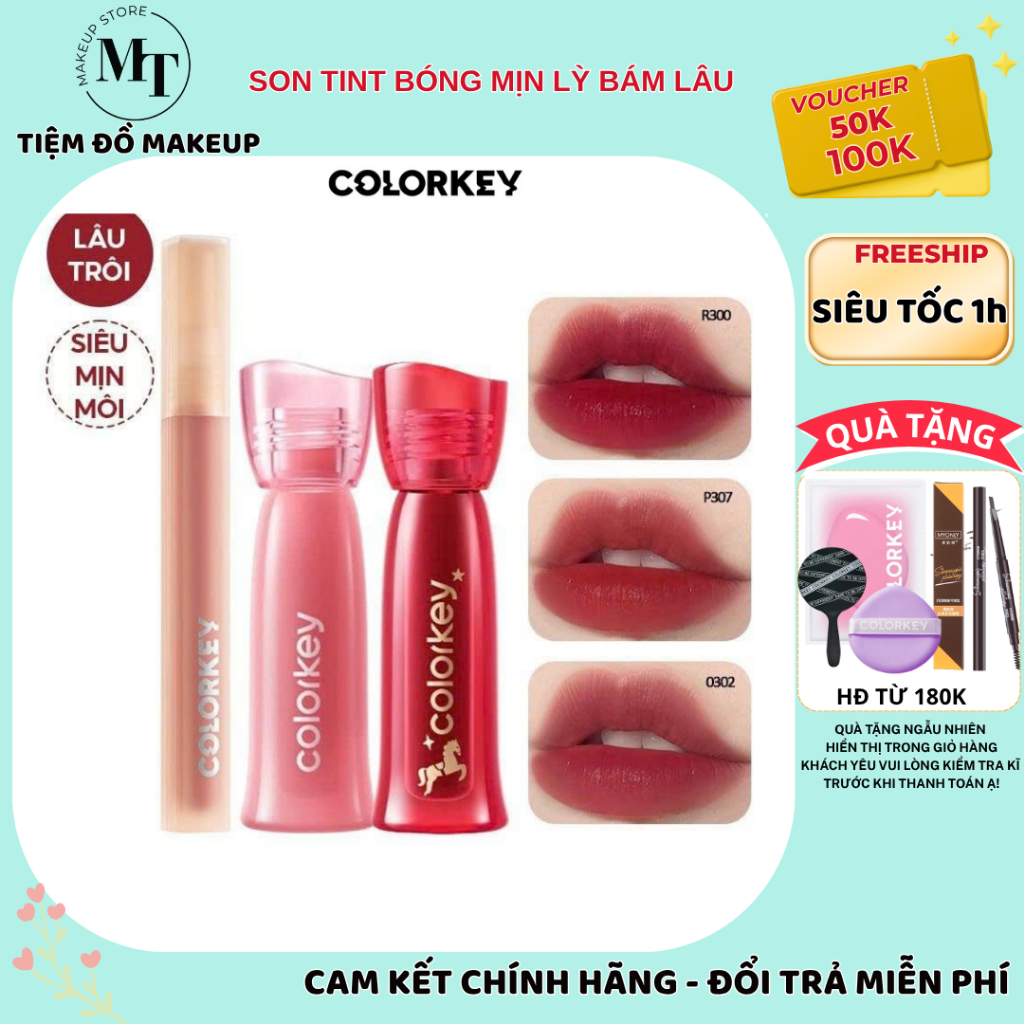 Son COLORKEY matte water tint bóng lỳ dưỡng ẩm  mềm mại lâu trôi không dính cốc | MT MAKEUP STORE