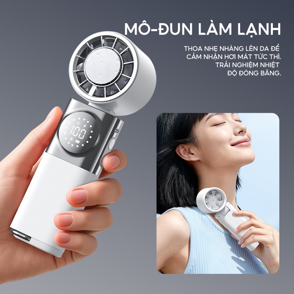 Yodevoe X80 Quạt Cầm Tay Quạt gấp 4000mAh Với chức năng sạc kho báu Có thể làm lạnh Gấp 180 ° | BigBuy360 - bigbuy360.vn